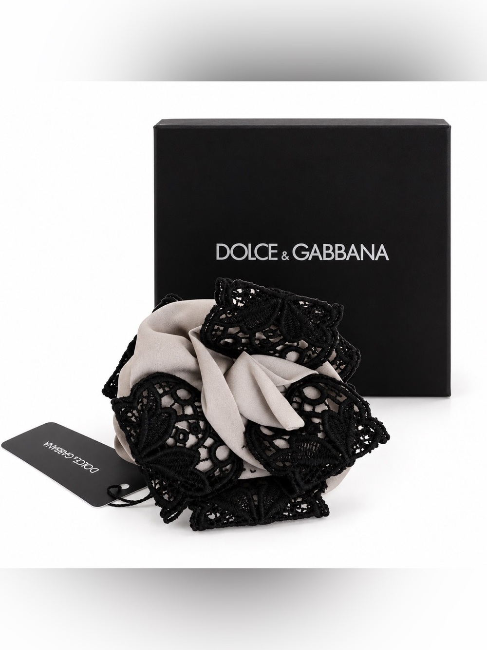DOLCE & GABBANA Runway Lace and Silk Hair Claw NWT / NIB